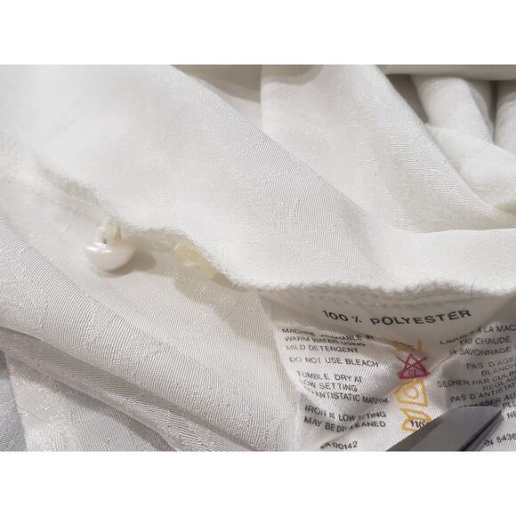 Vintage Tan F Jay High Neck Classic Secretary Long Sleeve Hide Button Up Blouse - Picture 6 of 10